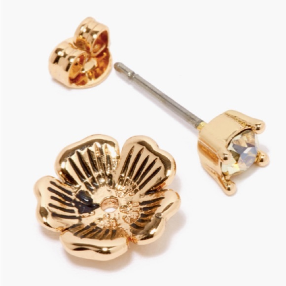 NWT COACH Mini Tea Rose 2 in 1 Stud Earrings - Picture 3 of 5